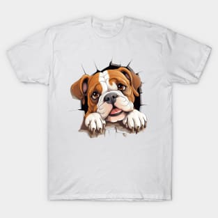 Baby Bulldog Peeking T-Shirt